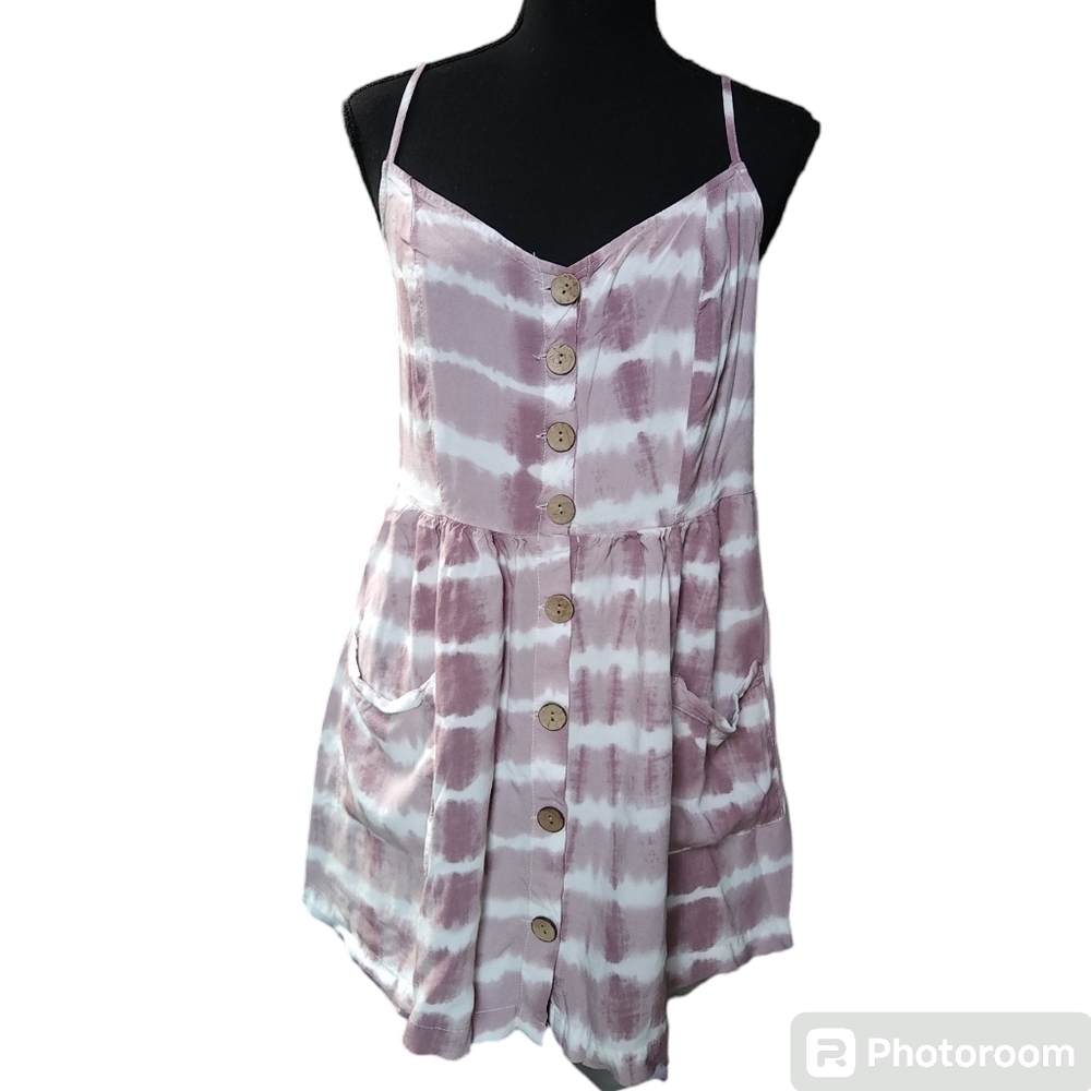 Ocean Drive Size L Tie Dye Button Front Dress